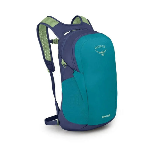 A front view of the Osprey Daylite backpack in Black against a white background.