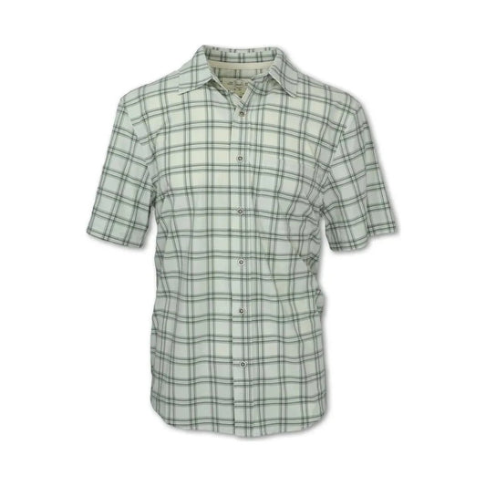 A front view of the Purnell Men's Short Sleeve 4-Way Stretch Quick Dry Shirt in Blue against a white background.