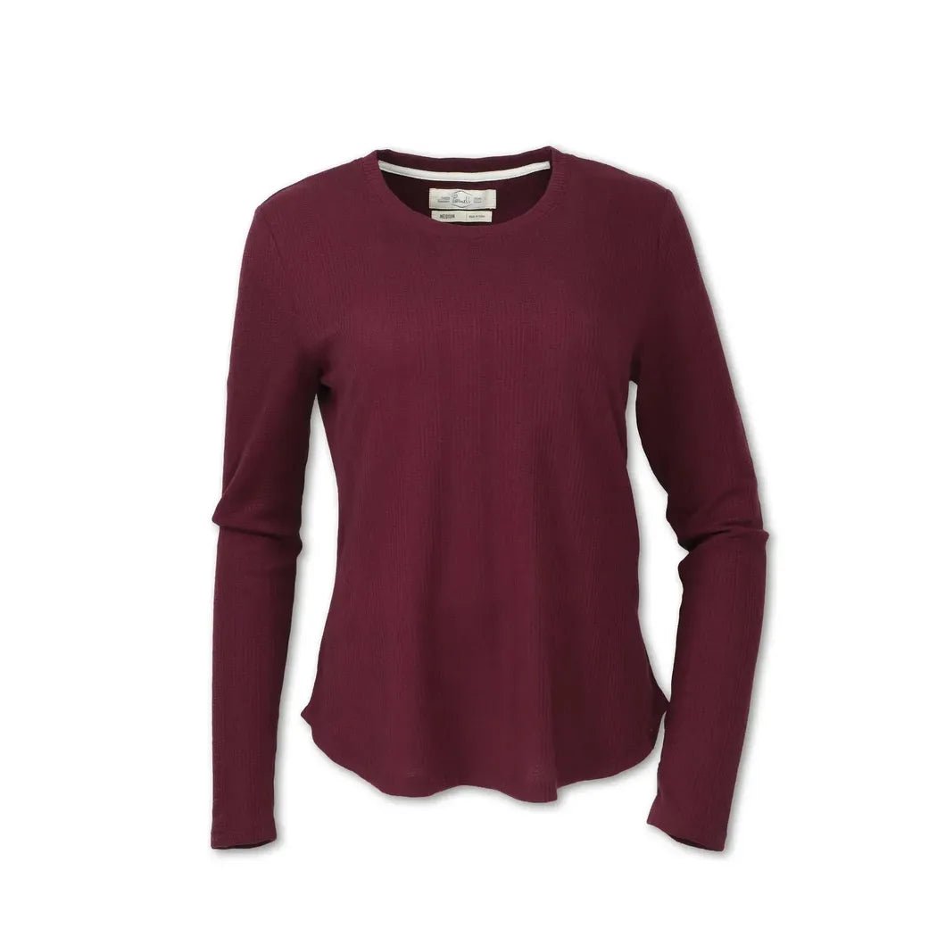 Purnell Women's Waffle Knit Crew-Women's - Clothing - Tops-Cranberry-S-Appalachian Outfitters