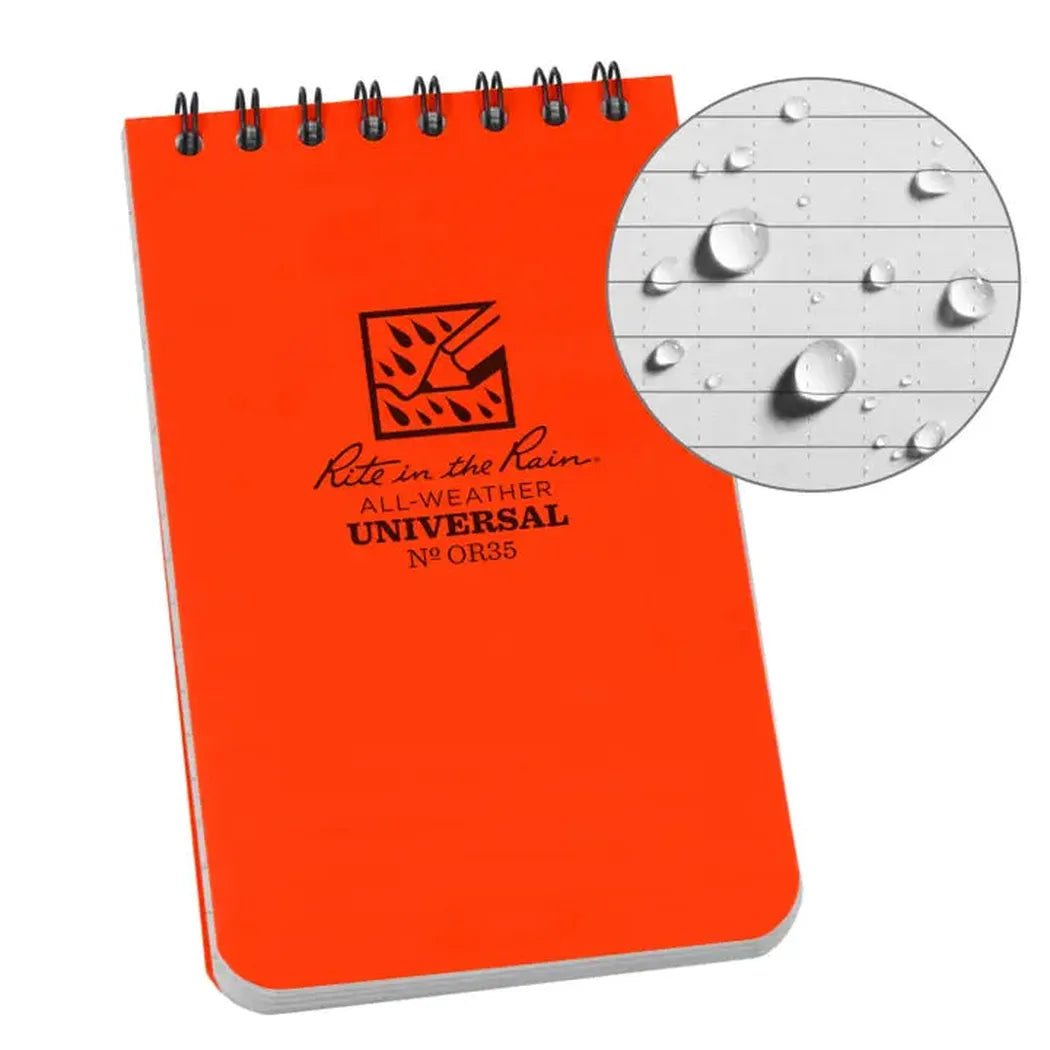 Rite in the Rain Top Spiral Notebook 3" x 5"-Camping - Accessories - Books-Notebooks-Orange-Appalachian Outfitters