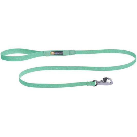 Sage Green Ruffwear Hi & Light Leash with metal clip, shown against a white background.