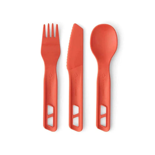 Sea To Summit Passage Cutlery Set - 3 Piece-Camping - Cooking - Utensils-Spicy Orange-Appalachian Outfitters