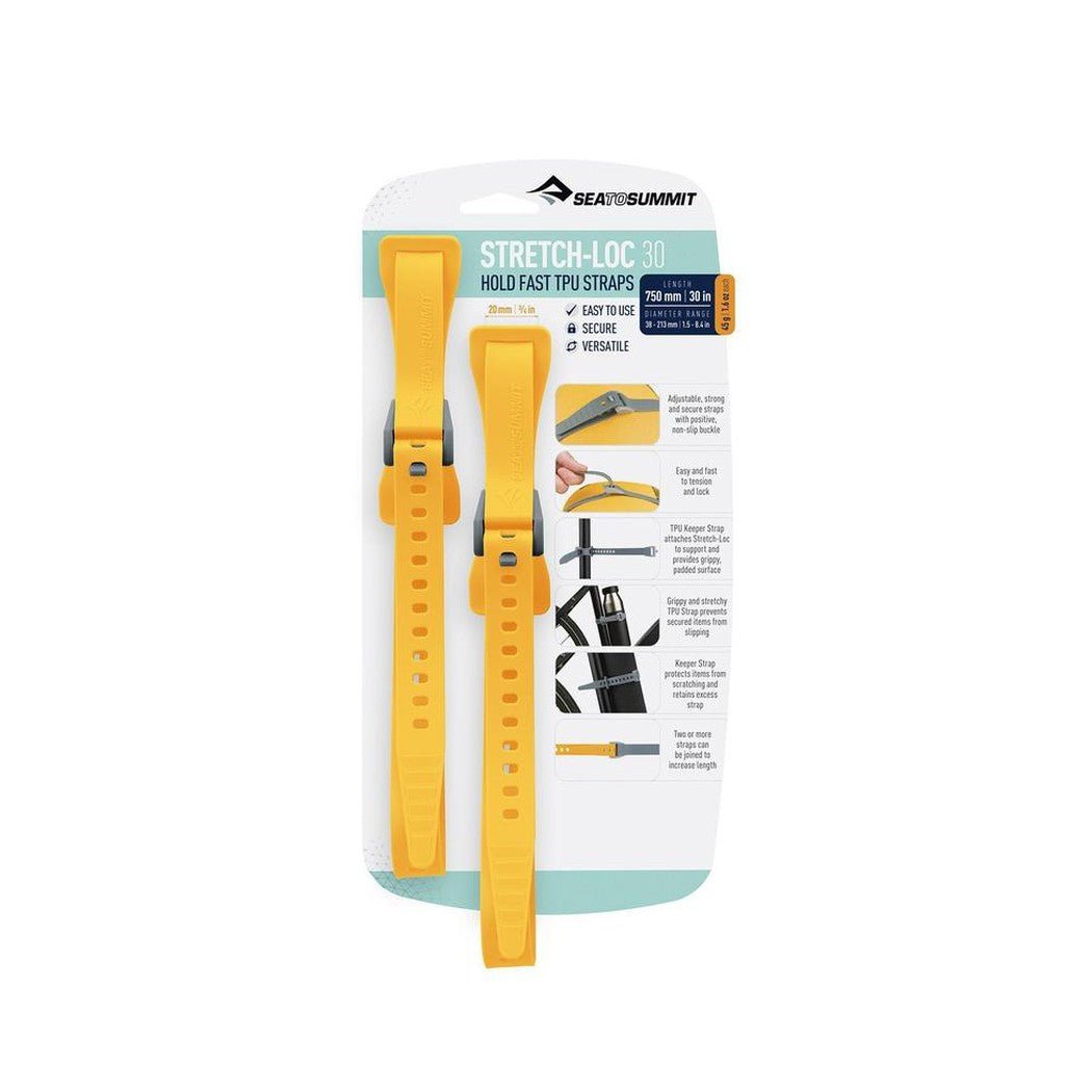 Sea To Summit Stretch-Loc TPU Straps 2 Pack-Camping - Accessories-30 Inch-Yellow-Appalachian Outfitters