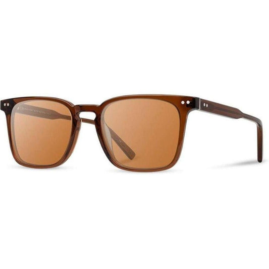 Side view of the Shwood Hamilton sunglasses in Havana with brown lenses against a white background.