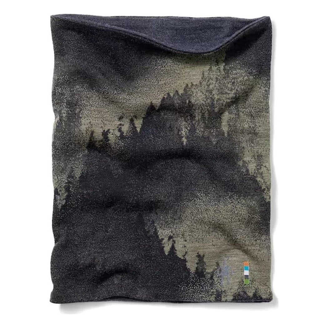 A front view of the Smartwool Thermal Reversible Neck Gaiter in Black/Black showing the reversible design against a white background.