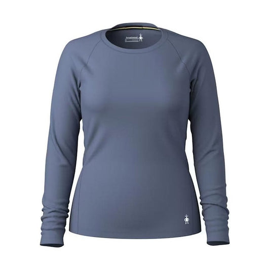 A front view of the Smartwool Women's Classic All-Season Merino Base Layer Crew in Green Tea showing the crew neck and long sleeves against a white background.