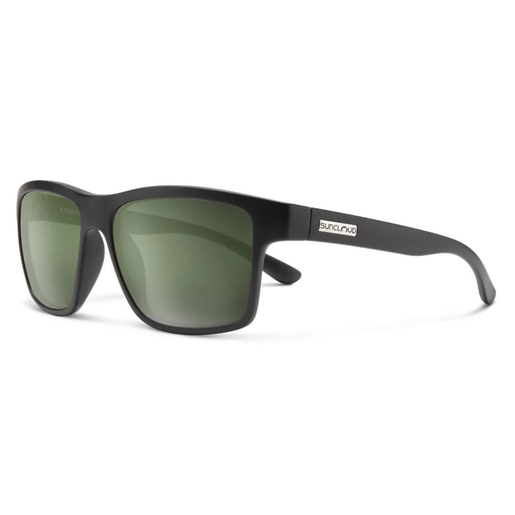 Suncloud A-Team-Accessories - Eyewear - Sunglasses-Matte Black-Polarized Gray Green-Appalachian Outfitters