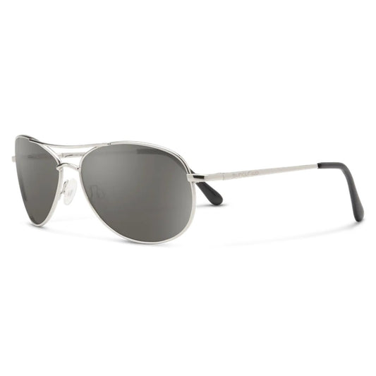 Side view of the Suncloud Patrol sunglasses in Gold with dark lenses against a white background.