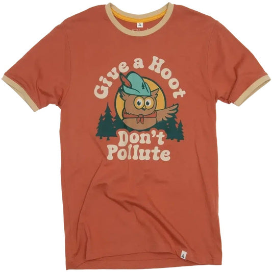 The Landmark Project Give A Hoot Ringer Tee-Unisex - Clothing - Tops-Spice/Fossil-XS-Appalachian Outfitters