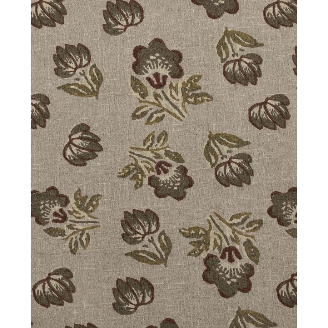 A close-up of the Toad & Co Men's Fletch Short Sleeve Shirt in Salt Vertical Print showing the floral pattern on a neutral background.