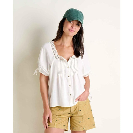 Toad & Co Women's Manzana Peasant Shirt-Women's - Clothing - Tops-Egret-XS-Appalachian Outfitters
