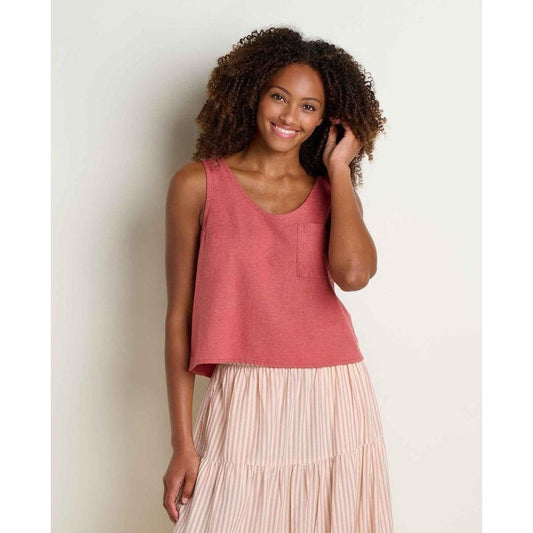 Toad & Co Women's Taj Hemp Button Back Tank-Women's - Clothing - Tops-Dusty Cedar-S-Appalachian Outfitters