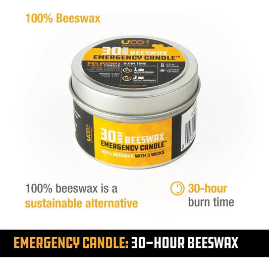 UCO 30 Hour Beeswax Emergency Candle-Camping - Lighting - Flashlights-Appalachian Outfitters