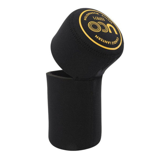 A black UCO Neoprene Cocoon for Candlelier sits open on a white background.