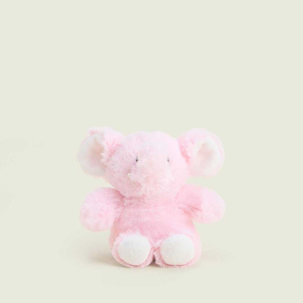 A front view of the Warmies Pink Elephant Keyring with a light background.