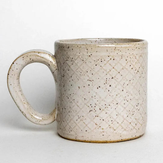 White Squirrel Clayworks Blue Heron Design Handmade, in Ohio, Ceramic White 10oz-Camping - Cooking - Dishware-Appalachian Outfitters