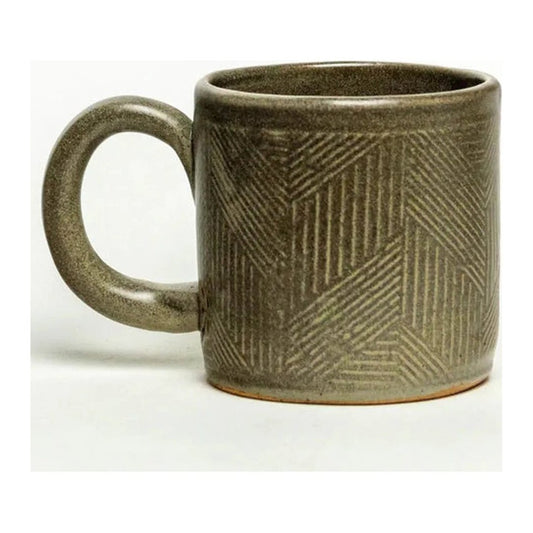 White Squirrel Clayworks Morel Mushroom Design Handmade in Ohio, Ceramic 10oz Mug-Camping - Cooking - Dishware-Appalachian Outfitters