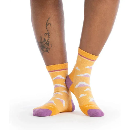 Wide Open Women's Cloud Hopper Midweight Micro Crew Sock-Accessories - Socks - Women's-Sunset-M-Appalachian Outfitters