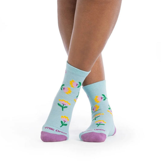 Wide Open Women's Full Bloom Cushioned Micro Crew Socks-Accessories - Socks - Women's-Viola Skylight-S-Appalachian Outfitters