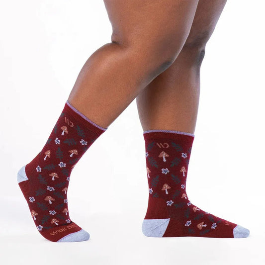Wide Open Women's Wildwood Cushioned Crew Socks-Accessories - Socks - Women's-Burgundy-M-Appalachian Outfitters