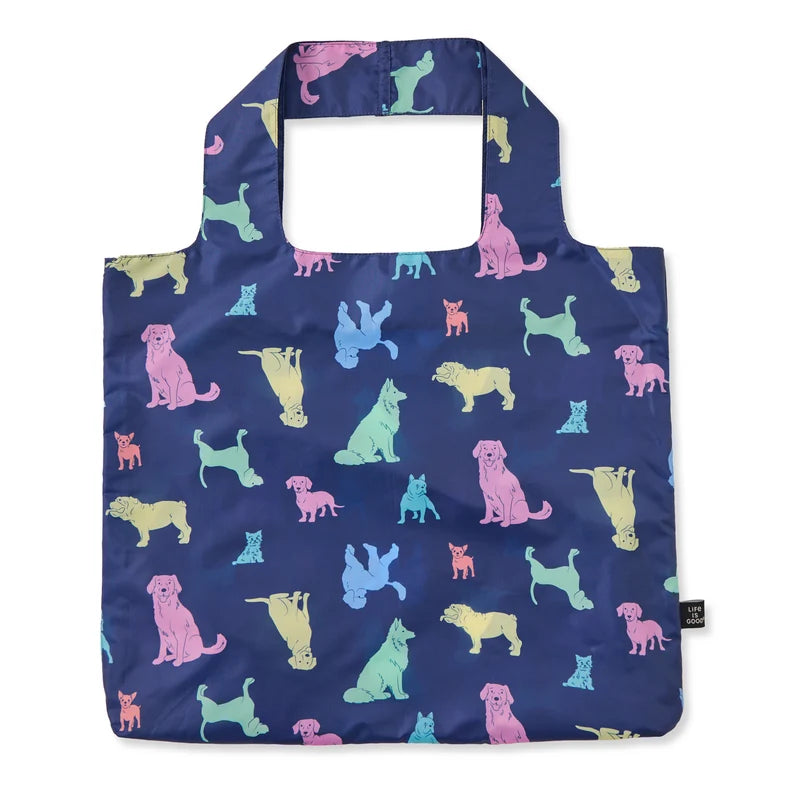 Life is Good Tropical Floral Pattern Roll and Go Tote