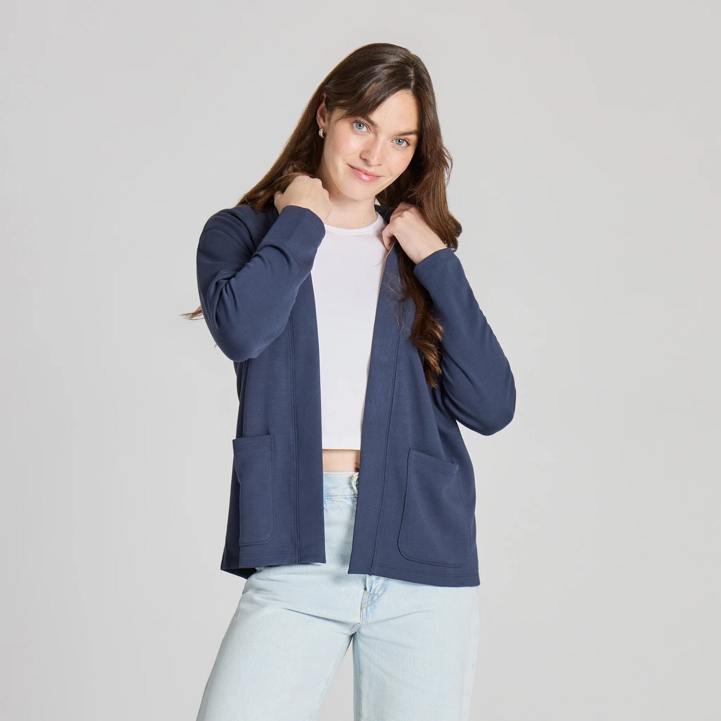 Life is Good Women's Soild Soft Touch Open Cardigan