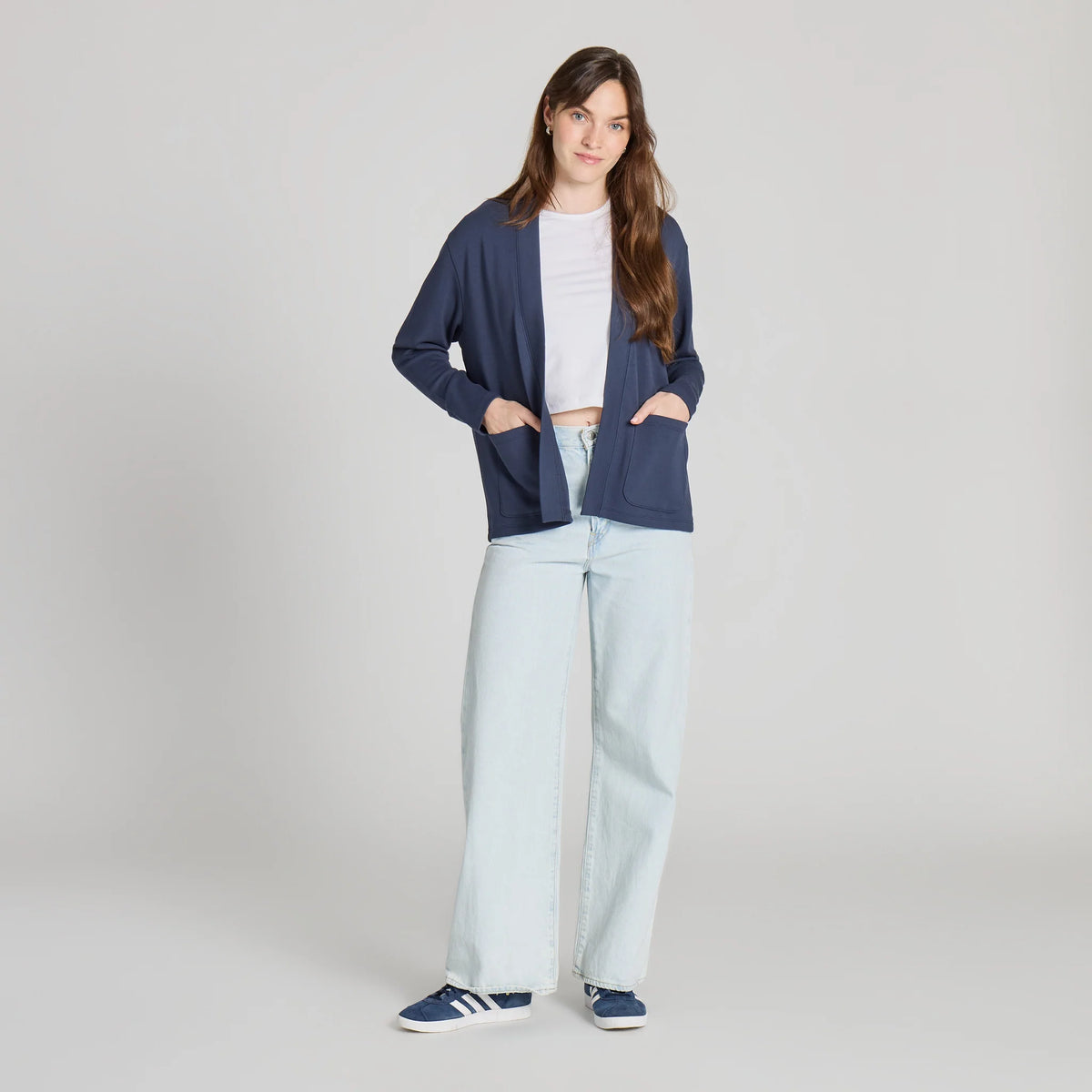 Life is Good Women's Soild Soft Touch Open Cardigan