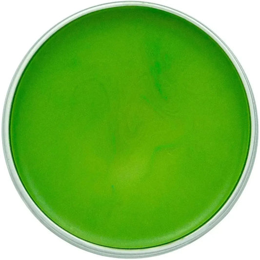 A round tin of Adler Garden Balm in bright green, viewed from above against a white background.