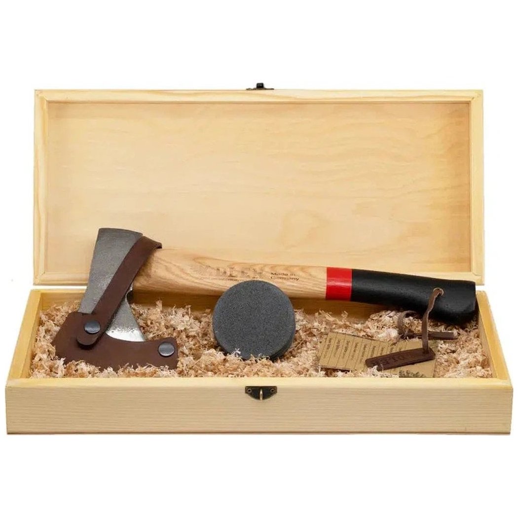 Adler Hatchet Gift Set - Rheinland Hatchet-Camping - Accessories - Knife & Axe Accessories-Red/Black-Appalachian Outfitters
