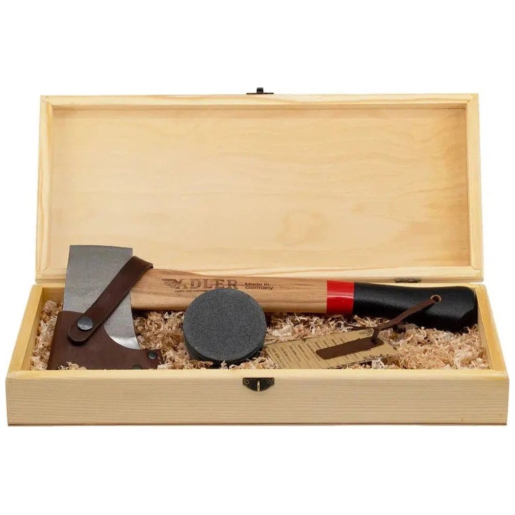 Adler Hatchet Gift Set - Yankee Hatchet-Camping - Accessories - Knife & Axe Accessories-Red/Black-Appalachian Outfitters