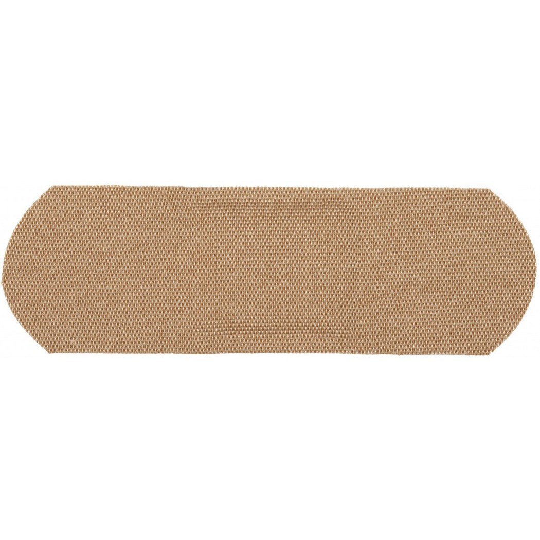 A close-up of the Adventure Medical Kits Fabric Strips 1x3 30 Cnt first aid bandages on a white background.