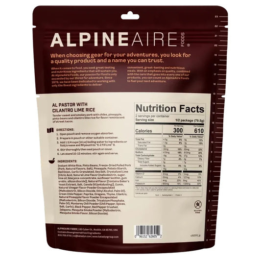 AlpineAire Al Pastor with Cilantro Lime Rice-Food - Backpacking-Appalachian Outfitters