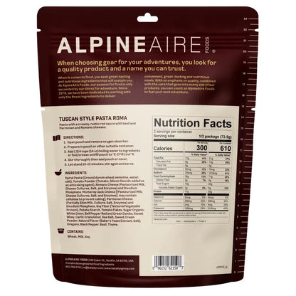 AlpineAire Tuscan Style Pasta Roma-Food - Backpacking-Appalachian Outfitters