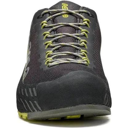Front view of the Asolo Men's Eldo GV in Green Oasis/Smokey Grey showing the laced upper and textured toe cap.