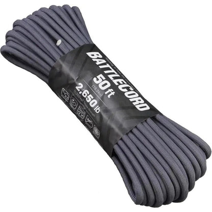 Charcoal Battlecord rope bundle showing the 2,650 lb label and coiled rope against a white background.