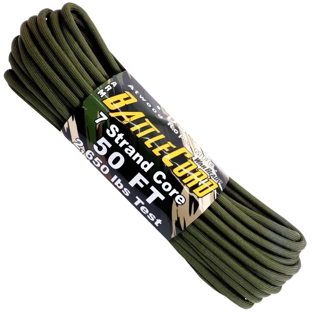 Atwood Rope Battle Cord - 2,650 LB  - 5.6MM X 50 FT-Camping - Accessories - Rope and Cordage-Green-Appalachian Outfitters