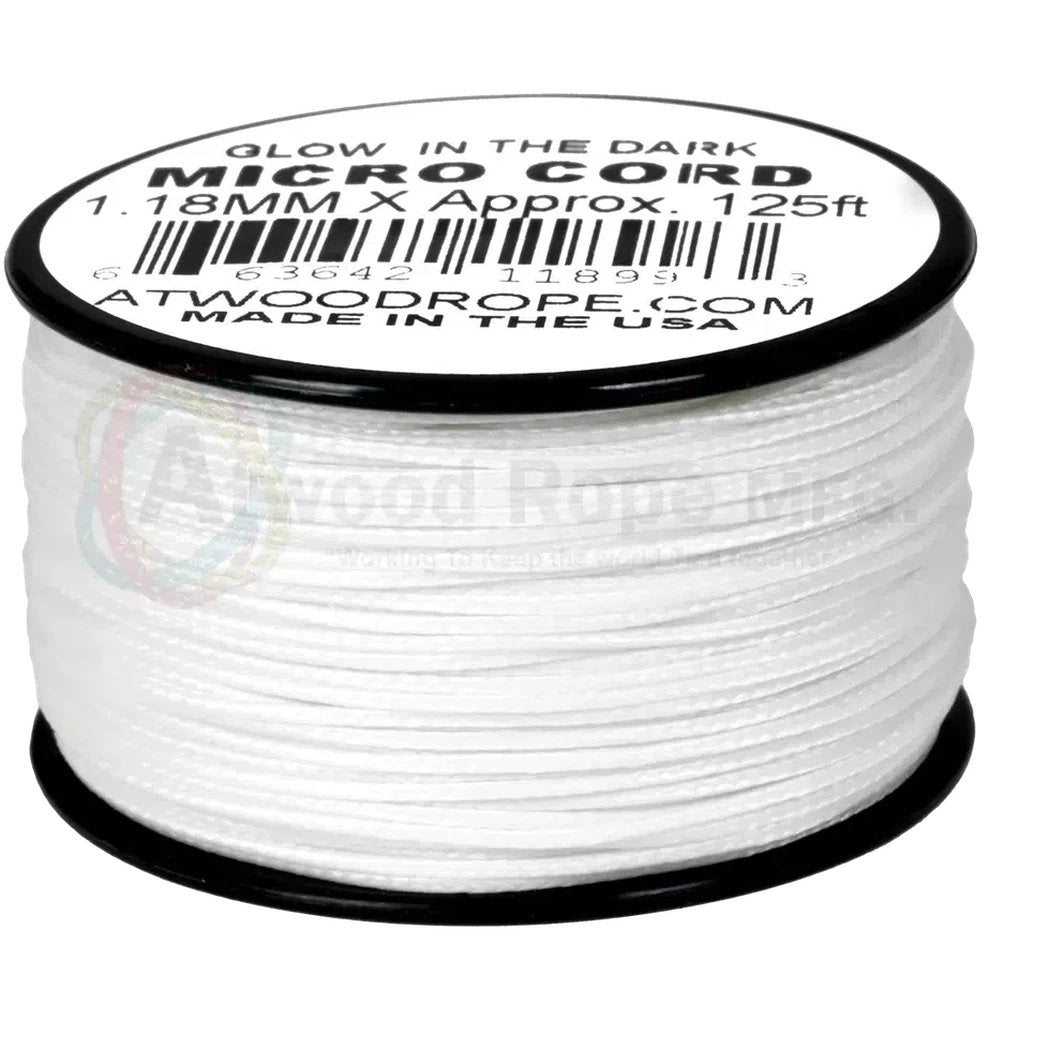 Atwood Rope Glow in the Dark - 35 LB Micro Cord - 1.18MM X 125 FT Spool-Camping - Accessories - Rope and Cordage-Appalachian Outfitters