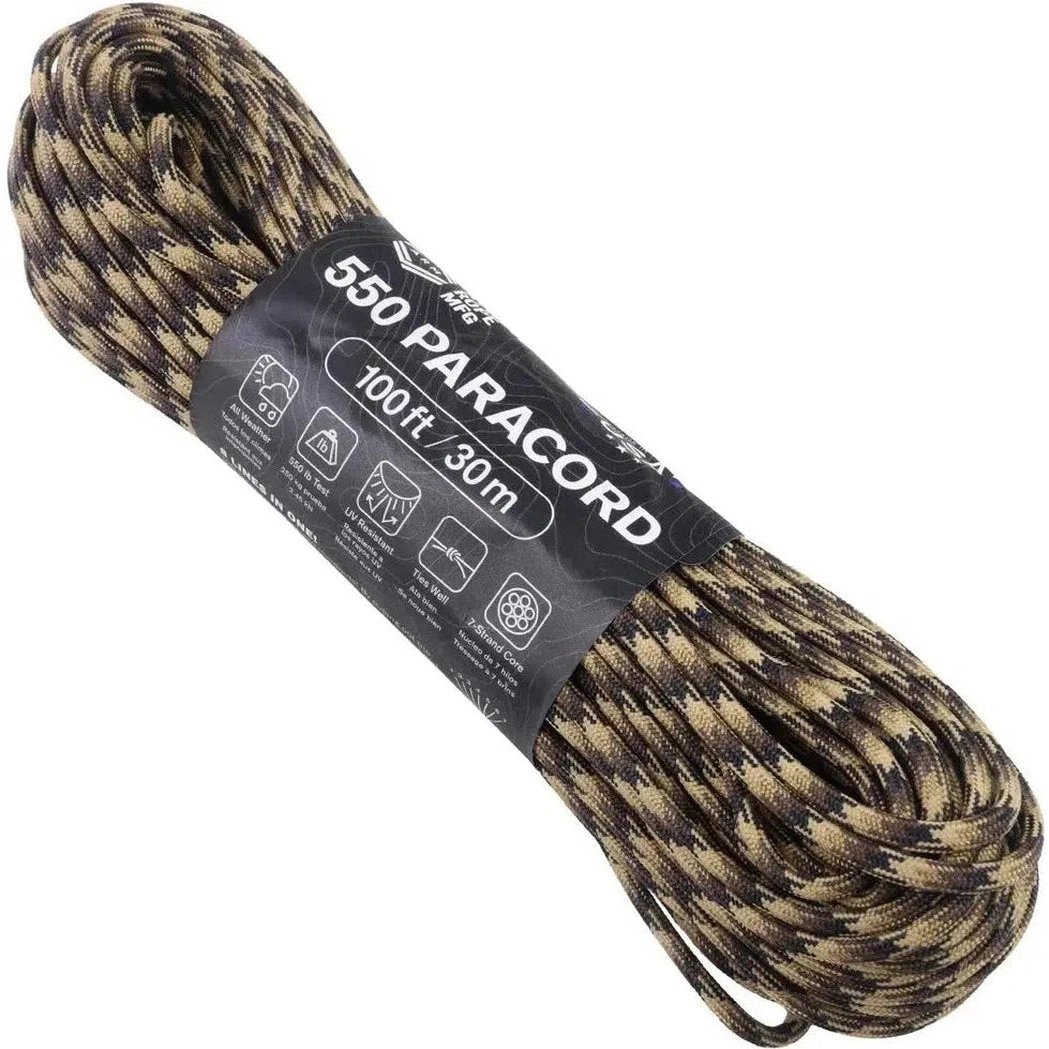 Atwood Rope Paracord - 550 LB - 4MM X 100 FT - Camos and Black-Camping - Accessories - Rope and Cordage-Tomahawk-Appalachian Outfitters