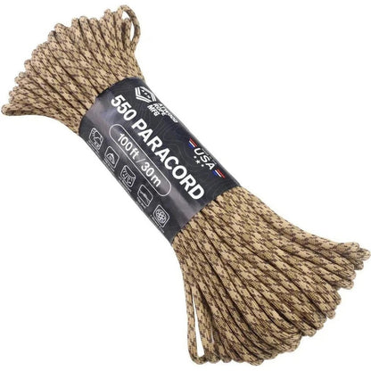 Atwood Rope Paracord - 550 LB - 4MM X 100 FT - Camos and Black-Camping - Accessories - Rope and Cordage-Rattler-Appalachian Outfitters