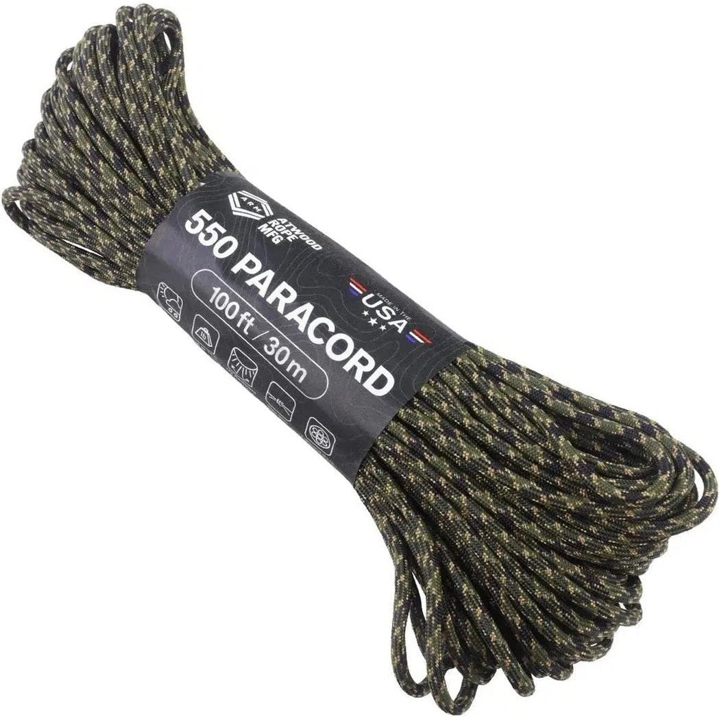 Atwood Rope Paracord - 550 LB - 4MM X 100 FT - Camos and Black-Camping - Accessories - Rope and Cordage-Veteran-Appalachian Outfitters