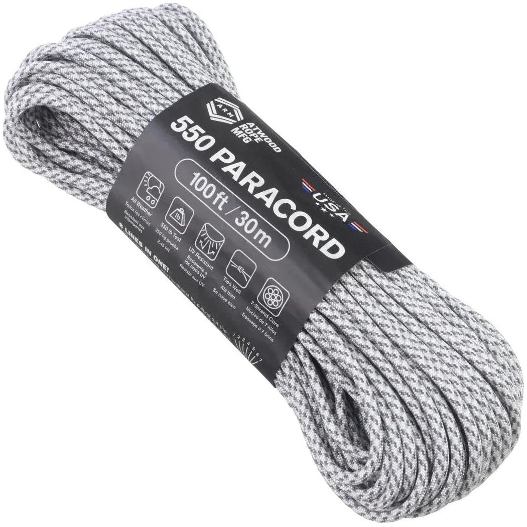 Atwood Rope Paracord - 550 LB - 4MM X 100 FT - Camos and Black-Camping - Accessories - Rope and Cordage-Arctic Camo-Appalachian Outfitters