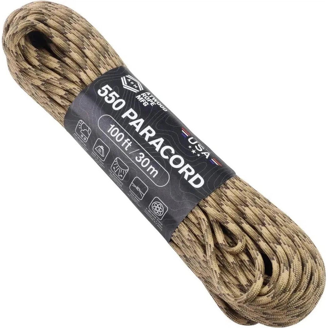 Atwood Rope Paracord - 550 LB - 4MM X 100 FT - Camos and Black-Camping - Accessories - Rope and Cordage-Viper-Appalachian Outfitters
