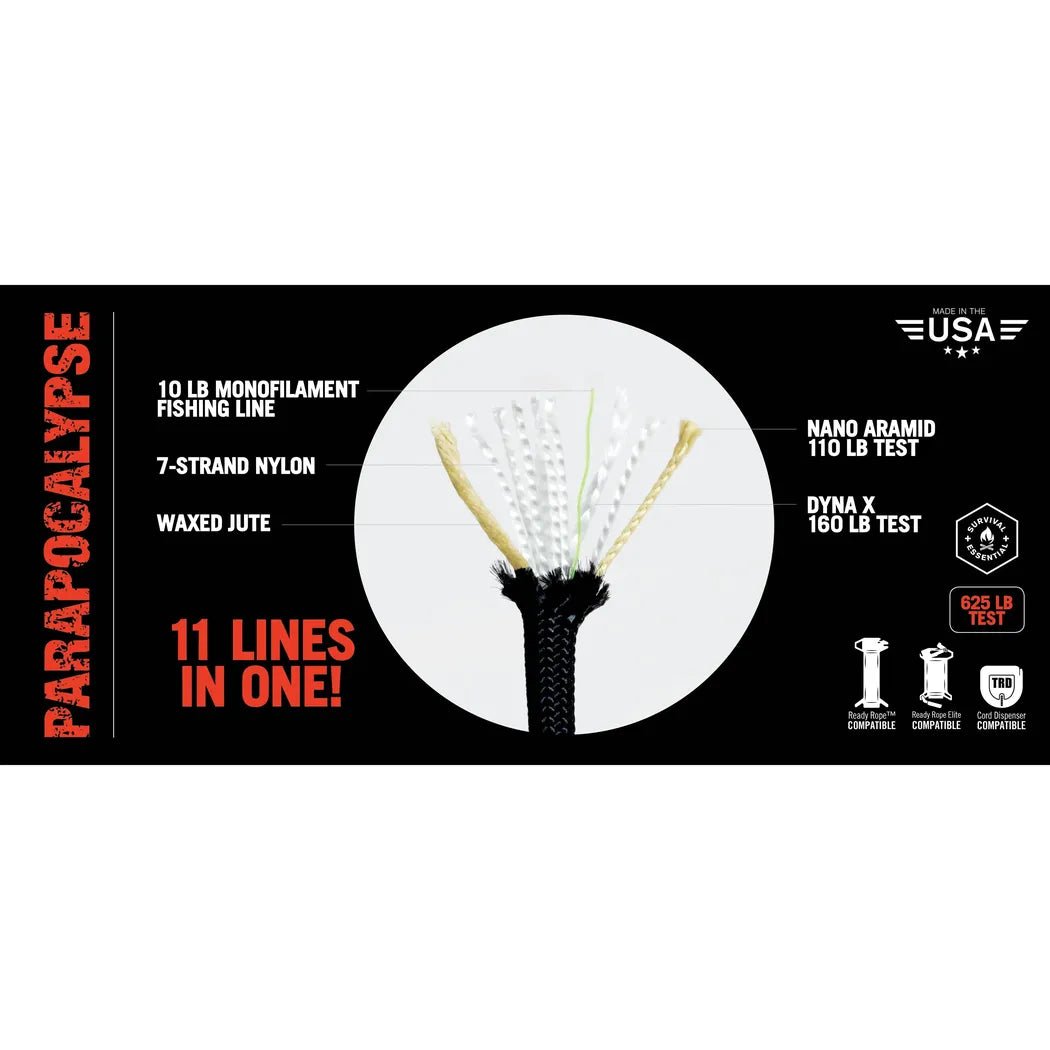 Atwood Rope Parapocalypse Ultimate Survival Cord - 625 LB - 4MM-Camping - Accessories - Rope and Cordage-Appalachian Outfitters