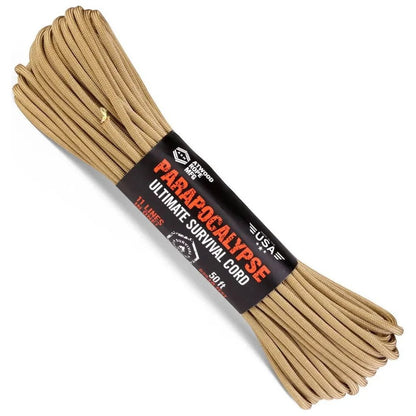 Atwood Rope Parapocalypse Ultimate Survival Cord - 625 LB - 4MM-Camping - Accessories - Rope and Cordage-Tan-50ft-Appalachian Outfitters