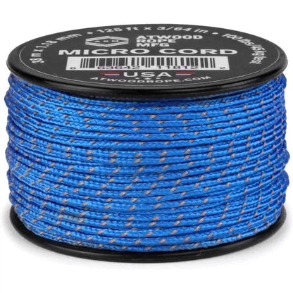 Atwood Rope Reflective Cord - 100 LB Mirco Cord - 1.18MM X 125 FT Spool-Camping - Accessories - Rope and Cordage-Blue-Appalachian Outfitters