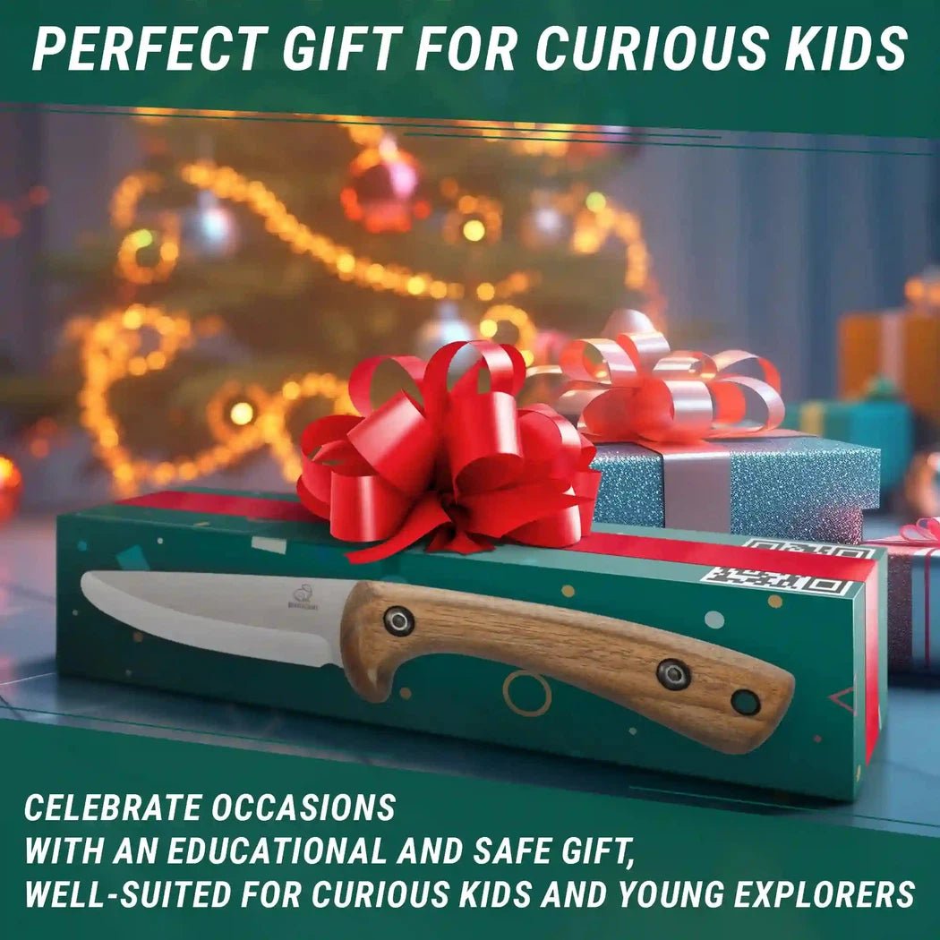 Beavercraft Carbon Steel Blued-Blade Bushcraft Knife Knife for Kids with Leather Sheath-Camping - Accessories - Knives-Appalachian Outfitters