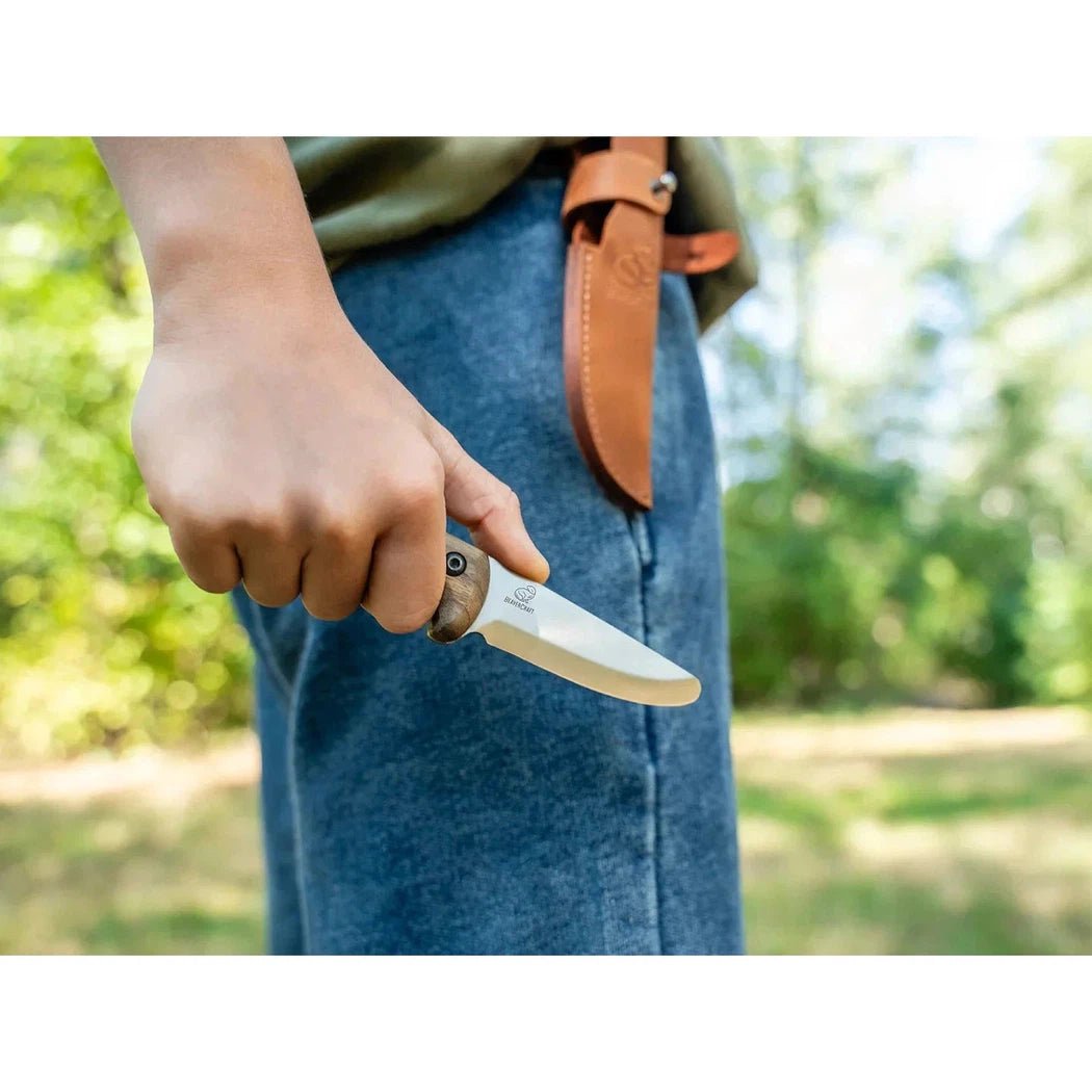 Beavercraft Carbon Steel Blued-Blade Bushcraft Knife Knife for Kids with Leather Sheath-Camping - Accessories - Knives-Appalachian Outfitters