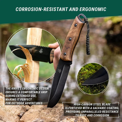 Beavercraft Dusk-Carbon Steel Bushcraft Knife With Ferro Rod And LeatherSheath-Camping - Accessories - Knives-Appalachian Outfitters
