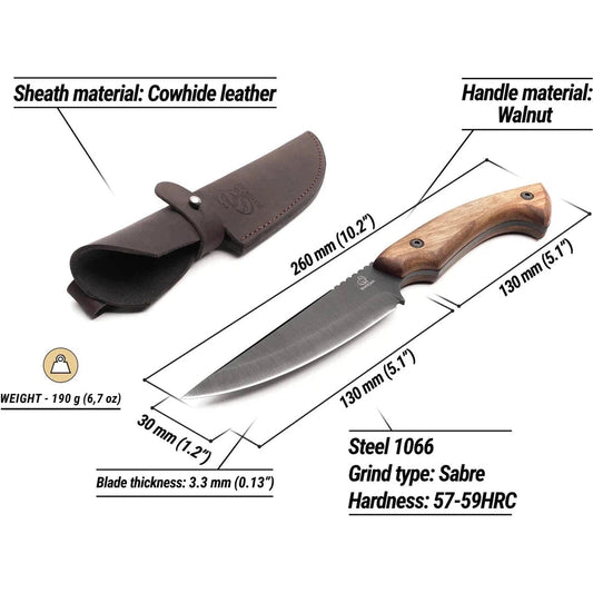 Beavercraft Hunting Knife with Leather Sheath-Camping - Accessories - Knives-Appalachian Outfitters