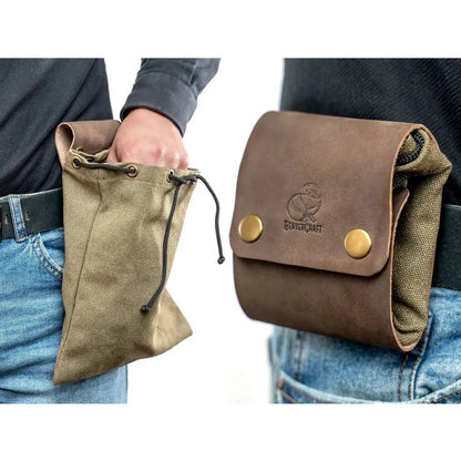 Beavercraft Leather & Canvas Bushcraft Foraging Belt Bag Pouch for Camping-Camping - Accessories-Appalachian Outfitters